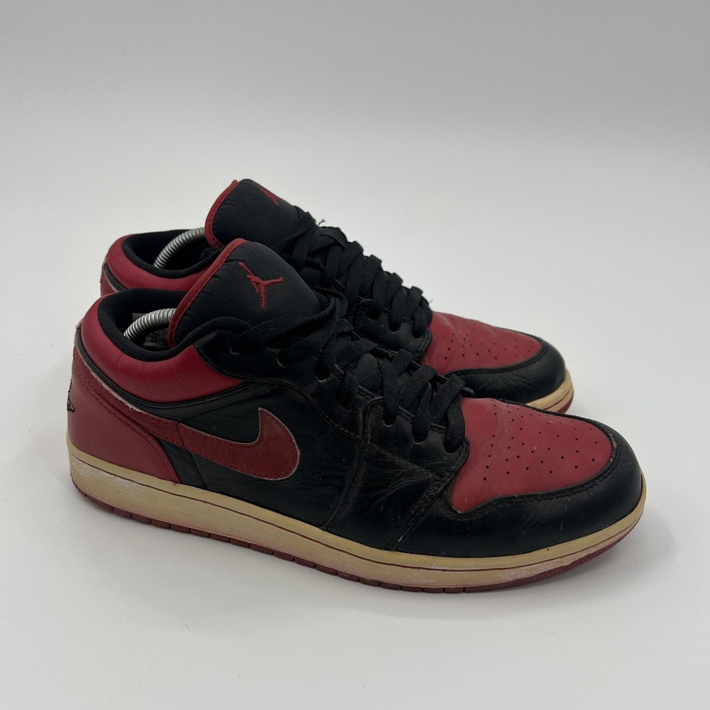 Jordan 1 Low Phat Low Bred Shoes Size 10.5 Black Varsity Red Sneakers 338145 061